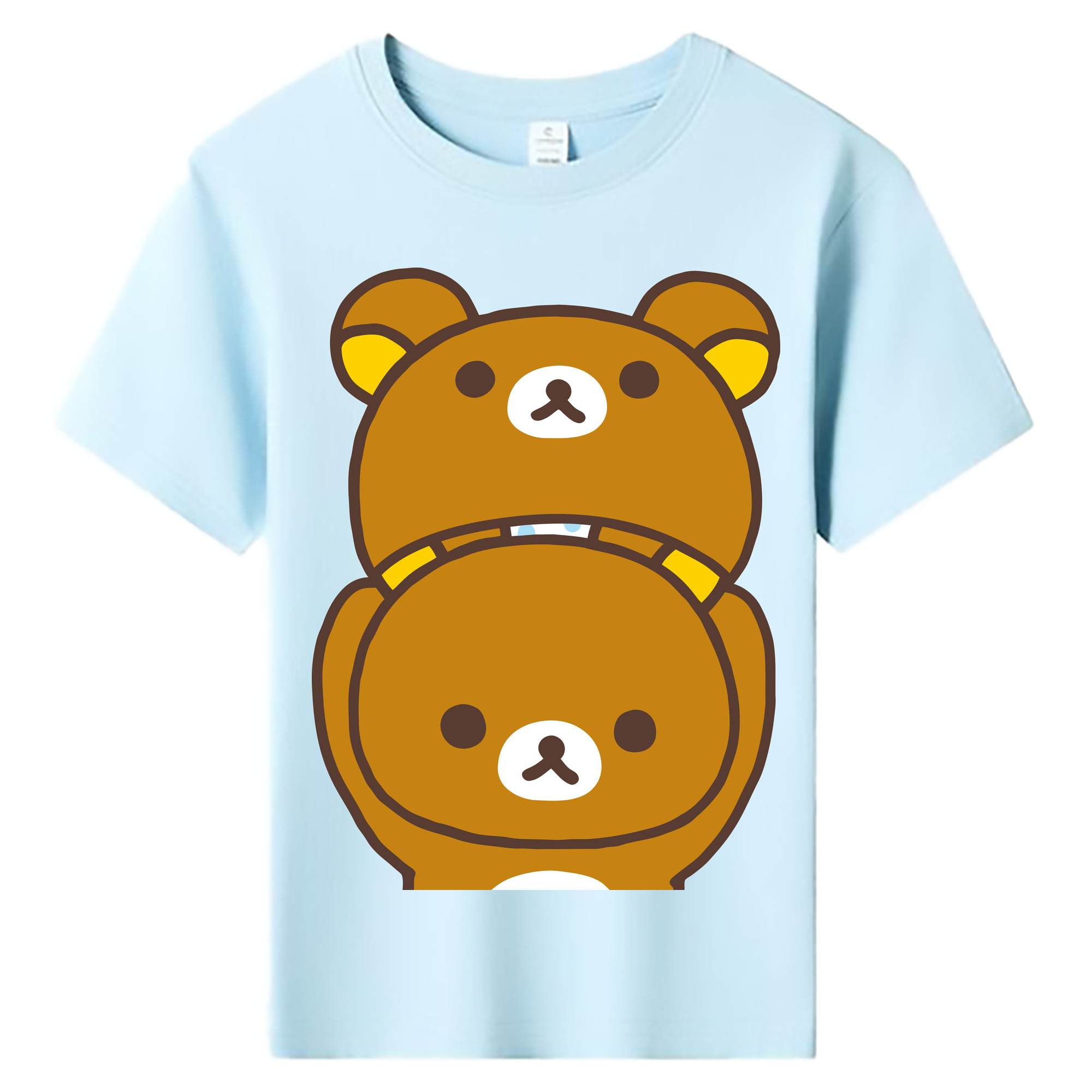 （画像用） リラックマ リラックマ キイロイトリ Rilakkuma Korilakkuma Kiiroitori 綿100％キッズTシャツ（フロントプリント）